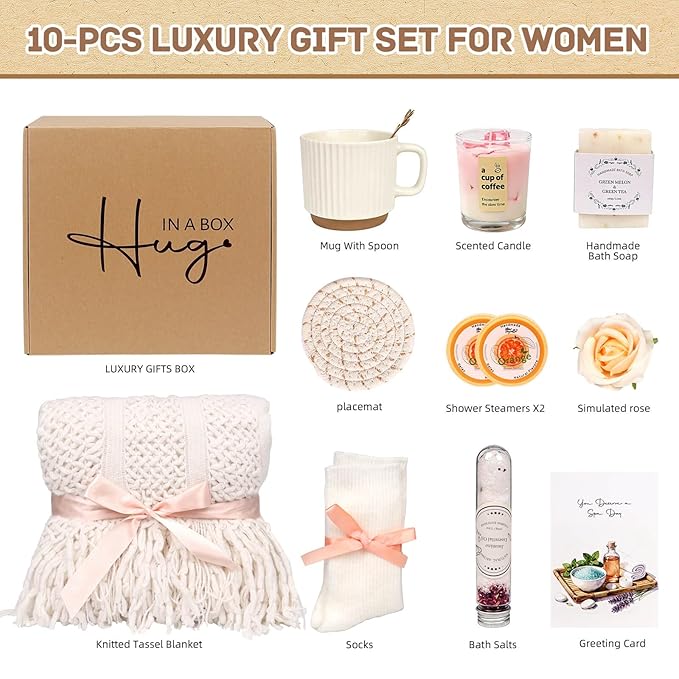 Birthday Gift for 40 50 60th Women Get Well Soon Self Care Package Unique Spa - Image 2