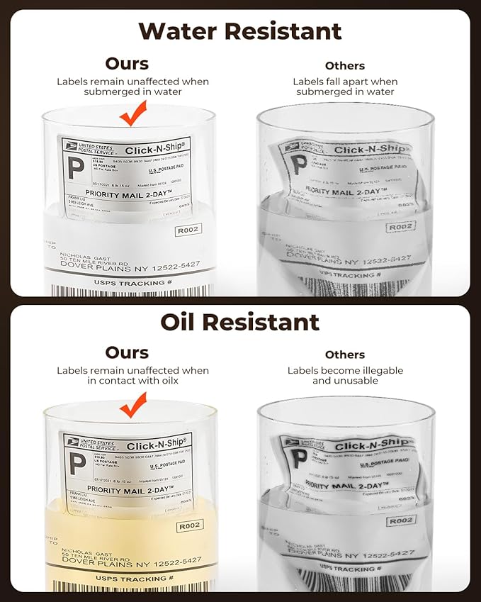 MUNBYN 4"x6" Direct Thermal Shipping Labels, Durable Waterproof, Oil-Proof, Scratch-Proof, Alcohol-Resistant, Tear-Resistant Label Paper for Thermal Printers, Packages, 380 Sheets/Fanfold