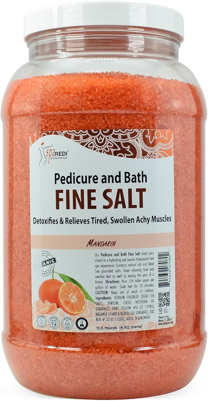 SPA REDI - Detox Foot Soak Pedicure and Bath Fine Salt, 128 Oz - Made by SPAREDI