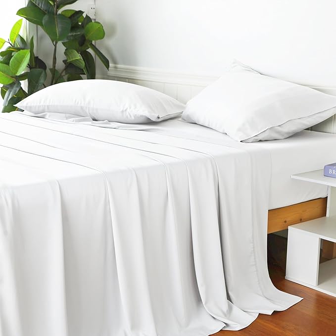 Bamboo Viscose Flat Sheets Only, 400 Thread Count Sateen Weave Full Size Flat - Image 8