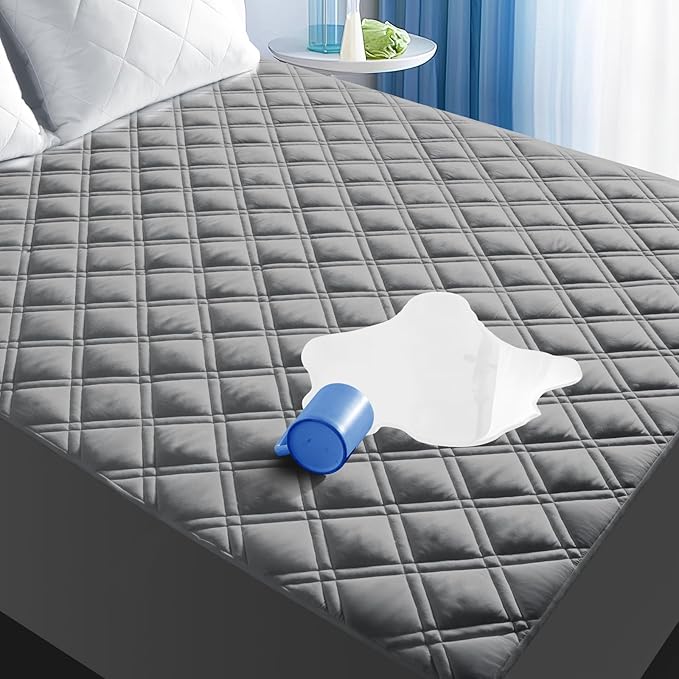 MEELUS King Mattress Protector, Breathable Waterproof Mattress Pad Cover Fitted by MEELUS
