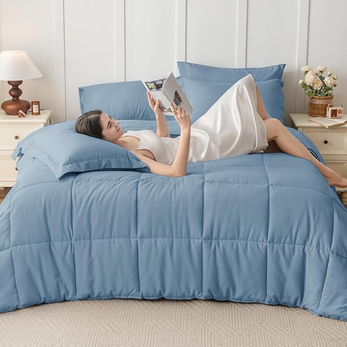 JOLLYVOGUE Queen Comforter Set, Ultra-Soft Bed in a Bag Queen Size 7 Pieces - Image 7