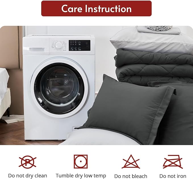 MUXHOMO 5 Pieces Twin XL Comforter Set, Reversible Bed in a Bag Twin XL Size - Image 9