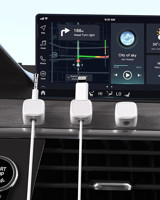 Magnetic Cable Clips, Adjustable Cord Holder Management, Adhesive Wire Keeper Organizer for Home Office Desk Phone PC Car Wall Desktop Nightstand Appliance (9-Pack White)