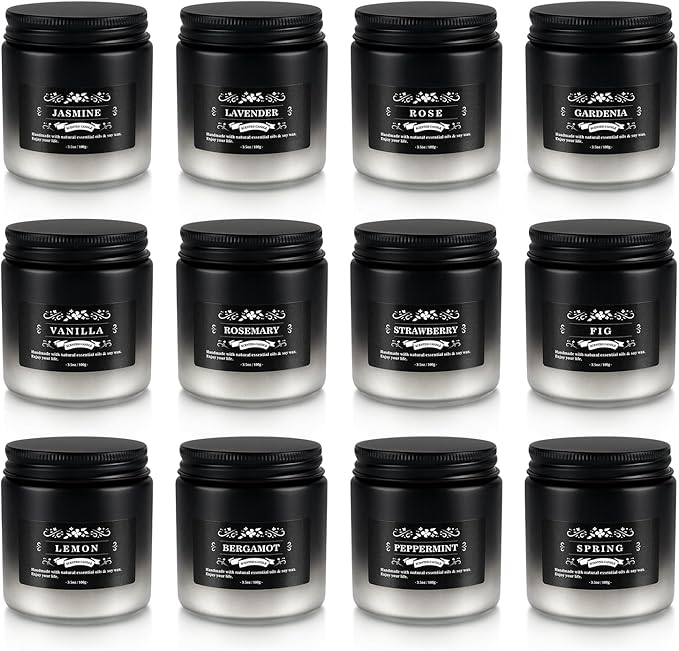 YOROXRG Scented Candles Gifts Set 12 Pack Soy Wax Travel Tin Jar Candles - Image 2