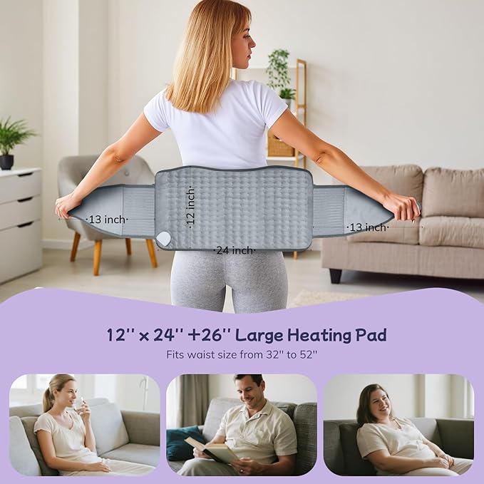 Heating Pad for Back, Upgraded Electric Heating Pad for Low Back Neck Shoulder - Image 7