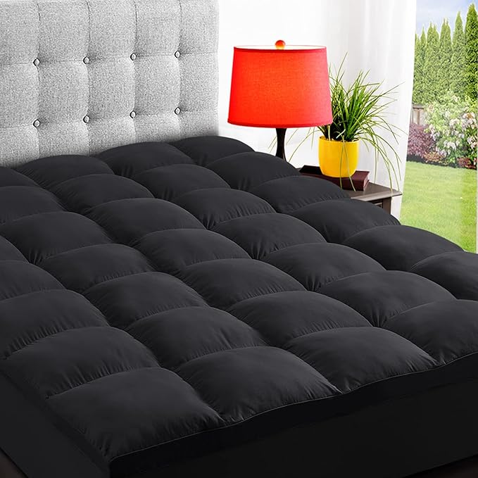 ELEMUSE Cal King Black Mattress Topper by ELEMUSE