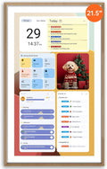 ApoloSign 21.5" Digital Calendar: Dual Mode Calendars with Google Play & Multi-calendar Sync, Electronic Planner & Chore Chart, Smart Touchscreen, Interactive Display for Family Schedules (Teak Wood, 21.5-inch)