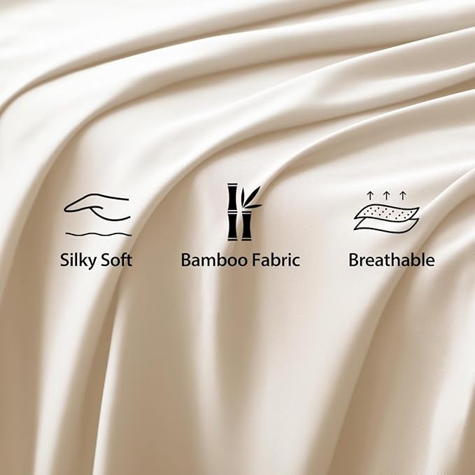 Bamboo Viscose Flat Sheets Only, 400 Thread Count Sateen Weave Twin Size Flat - Image 3