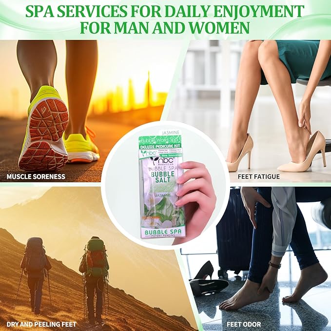 Pedicure Kit Foot Soak Set: Bubble Salt, Sugar Scrub, Massage Mask, Massage - Image 7