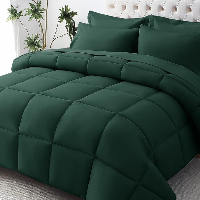JOLLYVOGUE Full Comforter Set, Ultra-Soft Bed in a Bag Full Size 7 Pieces by JOLLYVOGUE