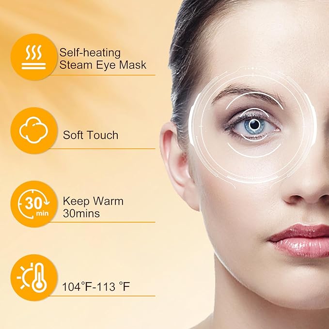 XPCARE 32 Pack Steam Eye Masks for Dry Eyes, SPA Warm Sleep Eye Mask, - Image 6