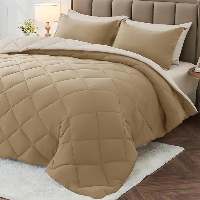 MUXHOMO 7 Pieces King Comforter Set, Reversible Bed in a Bag King Size by MUXHOMO