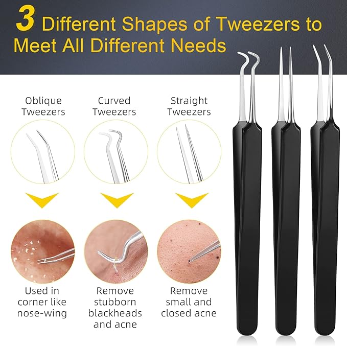 Pimple Popper Tool Kit, IUMAKEVP 15 PCS Professional Stainless Steel Blackhead - Image 2
