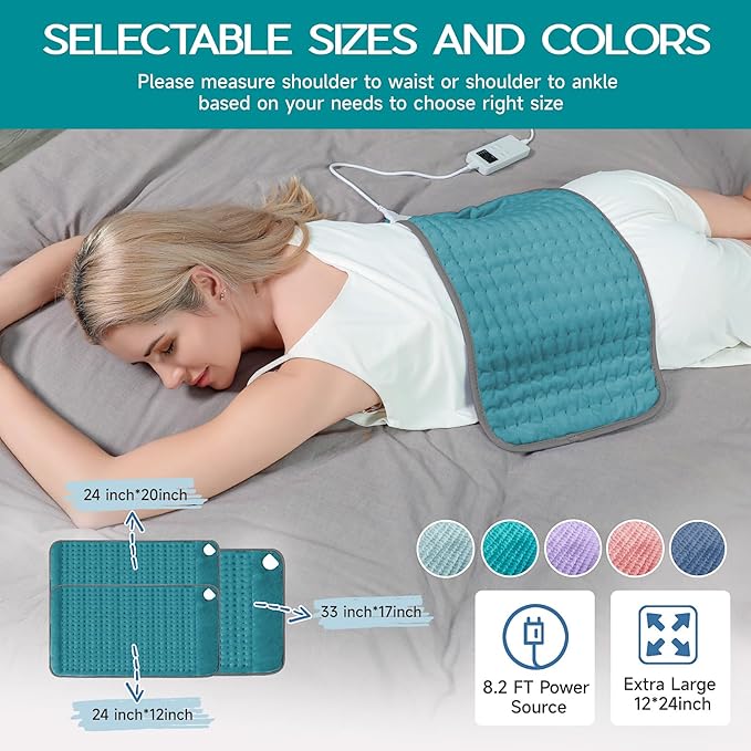 Electric Heating Pad for Back Pain Relief, Large Heating Pads for Body Muscle - Image 7