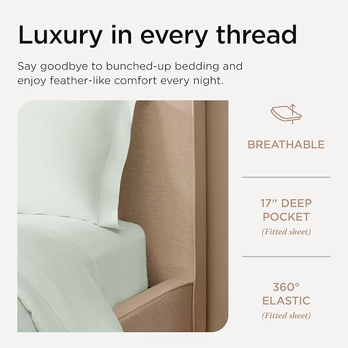 Threadmill Full Size Sheets | 800 Thread Count Bed Sheets - Image 5