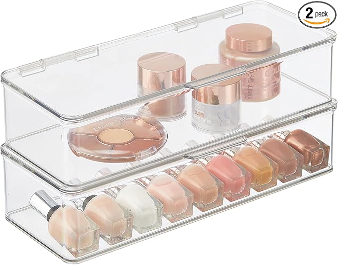 mDesign Makeup Storage Stackable Organizer Box by mDesign