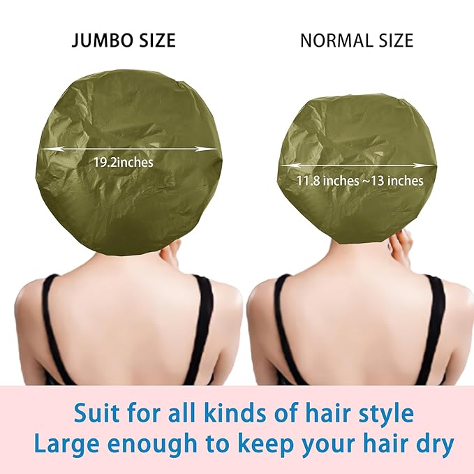 Extra Large Shower Cap 2 PCS Waterproof Shower Caps - Image 4