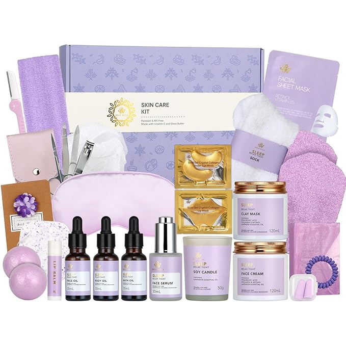 Mother's Day Gift for Mom, Bath & Body Gifts Basket Set, Self Care Kit by RAROSAACCA