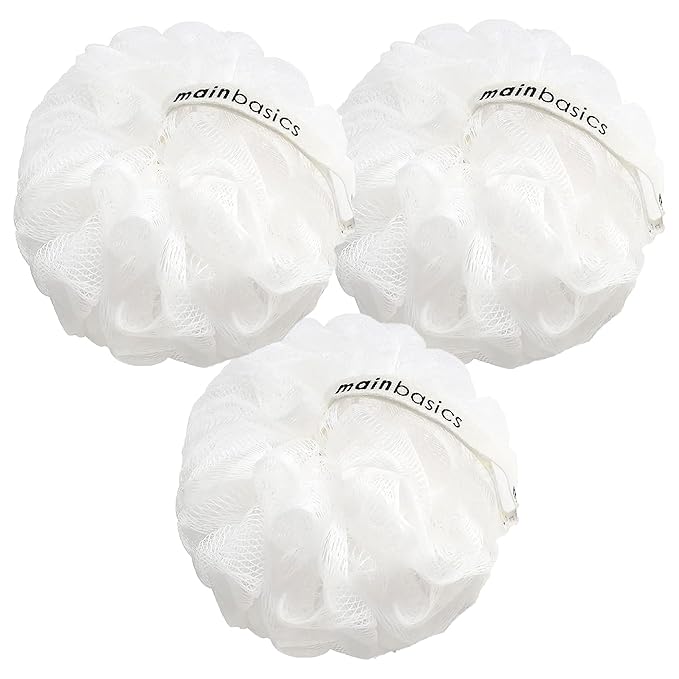 MainBasics Bath Shower Loofah Sponge Pouf Body Scrubber Exfoliator Body Wash by MainBasics