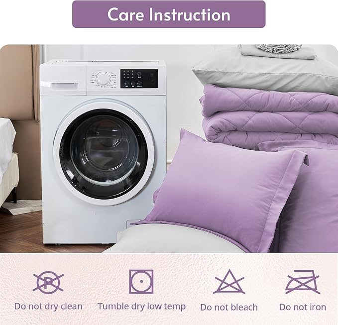 MUXHOMO 7 Pieces California King Comforter Set, Reversible Bed in a Bag Cal - Image 9
