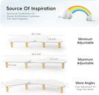 AFOOYO Dual Monitor Stand Riser,Rainbow Cloud Desktop Computer Stand for 2 Monitors,Adjustable Length and Angle Multifunctional Desktop Organizer Stand for Laptop, PC, Computer, Printer,White