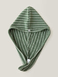 WENSHUO Frosted Pines-Striped Hair Towel Wrap-Drying Tool, 100% Combed Cotton by WENSHUO