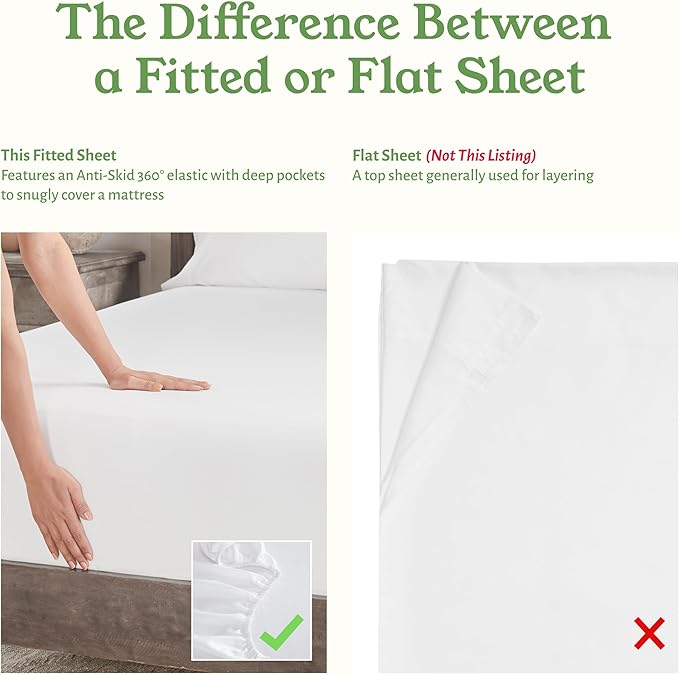 California Design Den 100% Organic Cotton Fitted Sheet Queen Size Only - Image 5