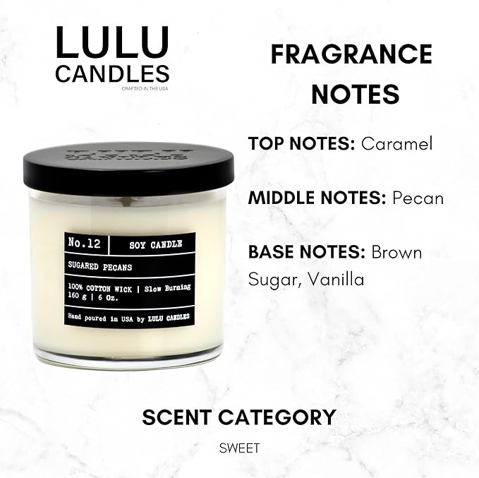 Lulu Candles | Sugared Pecans | Luxury Scented Soy Jar Candle | Hand Poured in - Image 2