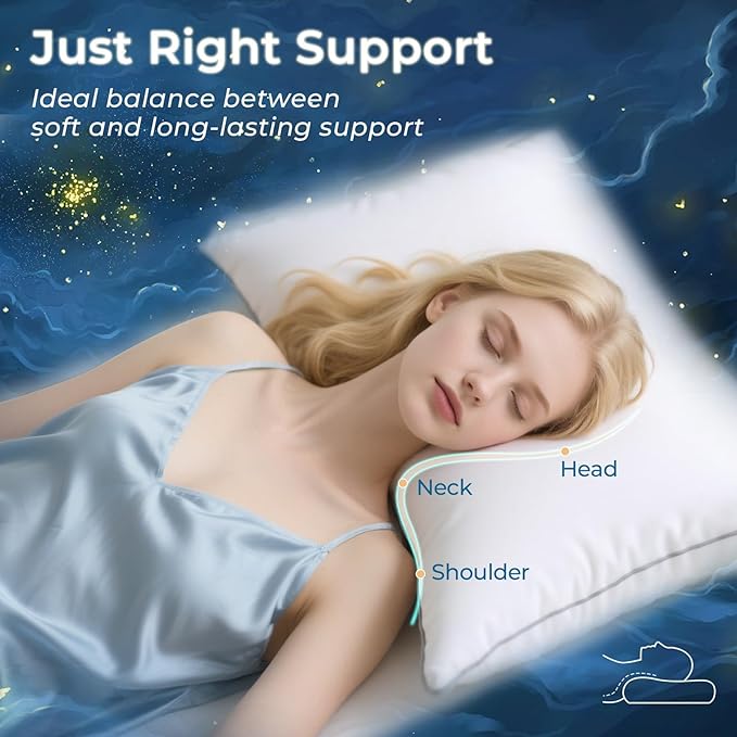 Sasttie King Size Pillow, Hotel Collection Single Bed Pillow - Image 3