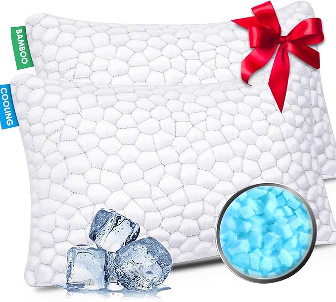Cooling Pillow Standard Size Set of 2, Adjustable Bed Pillows by SUPAMODERN