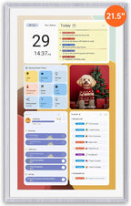 ApoloSign 21.5" Digital Calendar: Dual Mode Calendars with Google Play & Multi-calendar Sync, Electronic Planner & Chore Chart, Smart Touchscreen, Interactive Display for Family Schedules (Gray Wood, 21.5-inch)