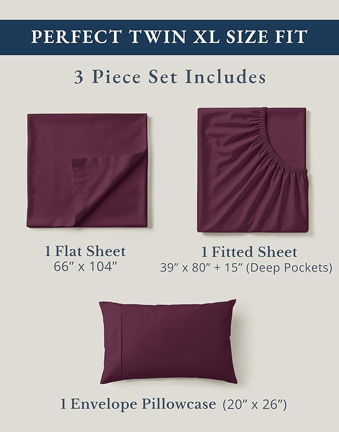 LANE LINEN 100% Organic Cotton Eco Friendly Sustainably Produced Twin XL Sheet - Image 4