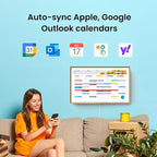 ApoloSign 15.6-inch Digital Calendar: Dual Mode Calendars with Google Play & Multi-calendar Sync, Electronic Planner & Chore Chart, Smart Touchscreen, Interactive Display for Family Schedules (Teak, 15.6")