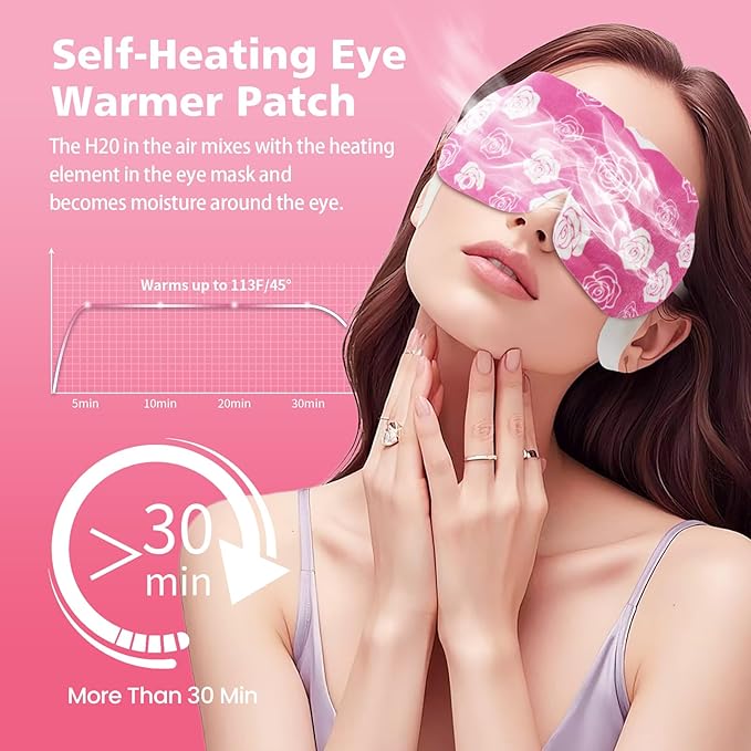 18 Packs Steam Eye Mask for Dry Eyes Self Heating Masks Cornea Care Rest - Image 3