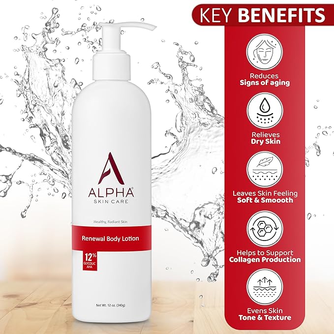 Alpha Skin Care Revitalizing Body Lotion, 12% Glycolic AHA, Simple & Effective - Image 2