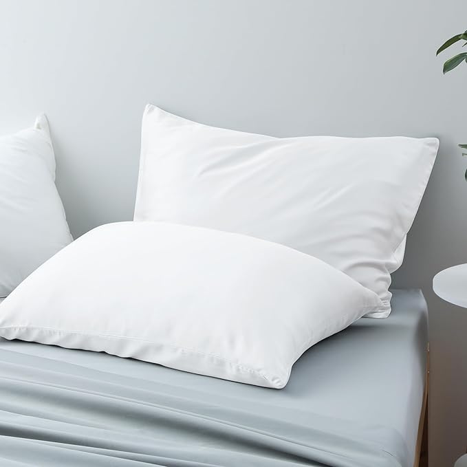 Bamboo Viscose Zippered Pillow Cases Queen Size Set of 2, 400 Thread Count - Image 6