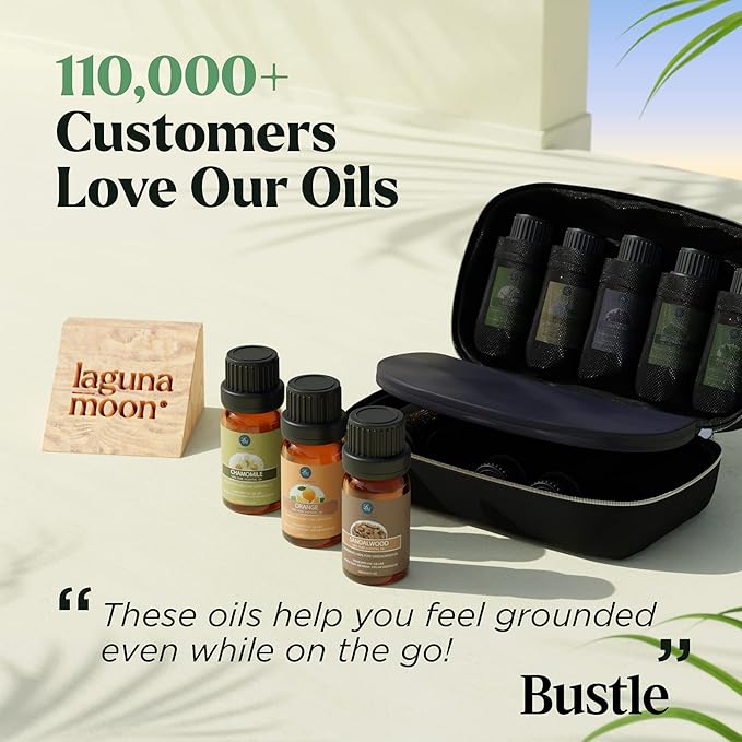 Lagunamoon Essential Oils Set, 10 Piece Aromatherapy Oil in Portable Bag - Image 7