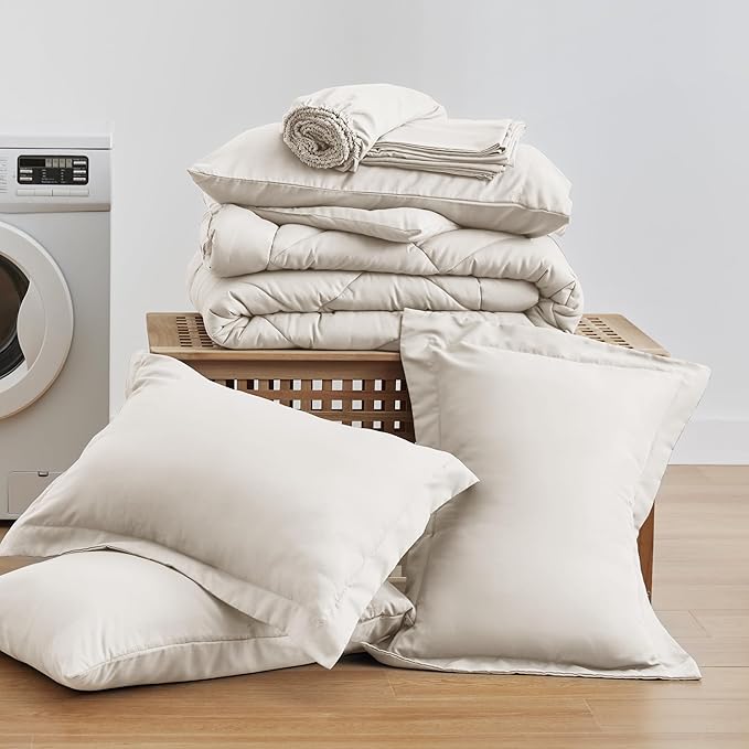 Love's cabin Full Comforter Set Off White, 7 Pieces Full Bed in a Bag, All - Image 6