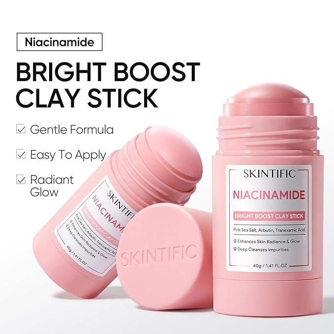 SKINTIFIC Niacinamide Bright Boost Face Mask Stick, Brightening & Pore-Blurring - Image 3