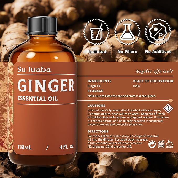 SU JUABA Ginger Oil 4 Fl Oz, 100% Pure Natural - Image 6