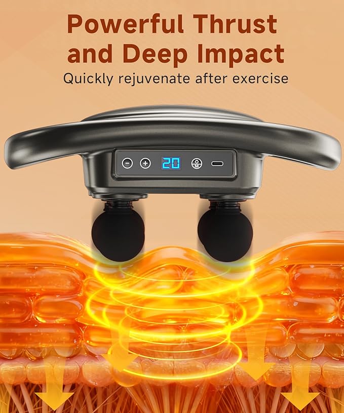 AERLANG Massage Gun Deep Tissue 6 Head Muscle Massager, Back Massager - Image 2