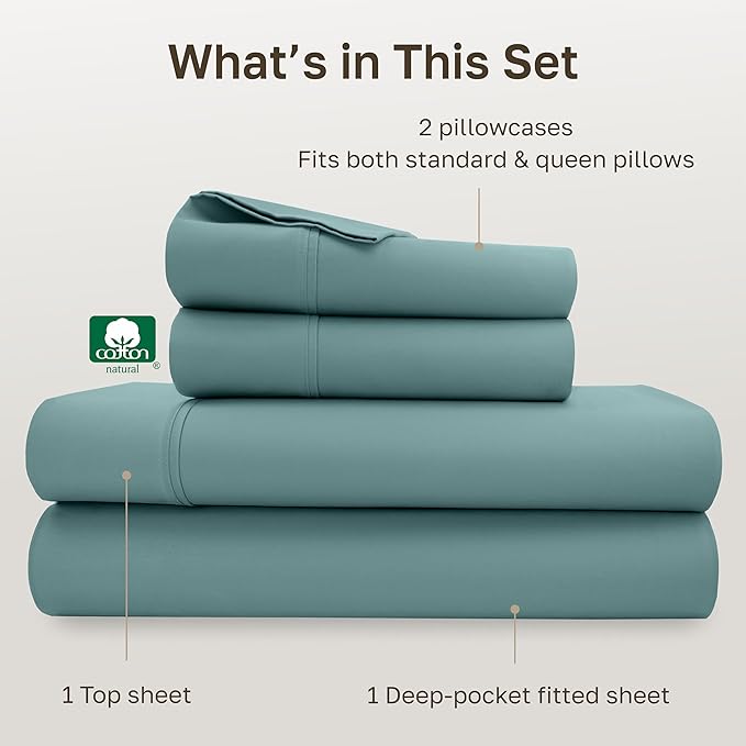 California Design Den Soft 100% Cotton Sheets Queen Size Set, 400 Thread Count - Image 4