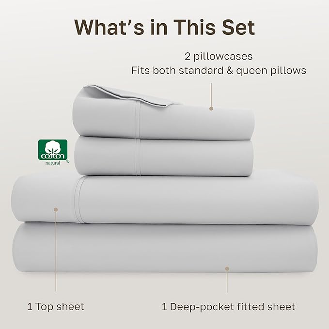 California Design Den Soft Cotton Queen Size Bed Sheets Set, 400 Thread Count - Image 4