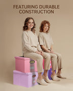 2 Pack File Storage Organizer, Filing Box, Portable File Box with Lid, Fit for Letter/Legal File Folder Storage, document organizer, New-pink