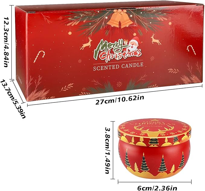 24 Packs Christmas Scented Candles Gift- Aromatherapy Candle-2.5oz Soy Wax-Long - Image 4
