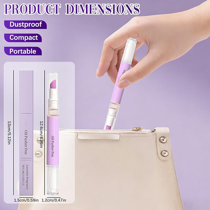2Pcs 2-in-1 Cuticle Oil Pusher Pen, 2026 New Ceramic Cuticle Pusher & Oil Pen - Image 6