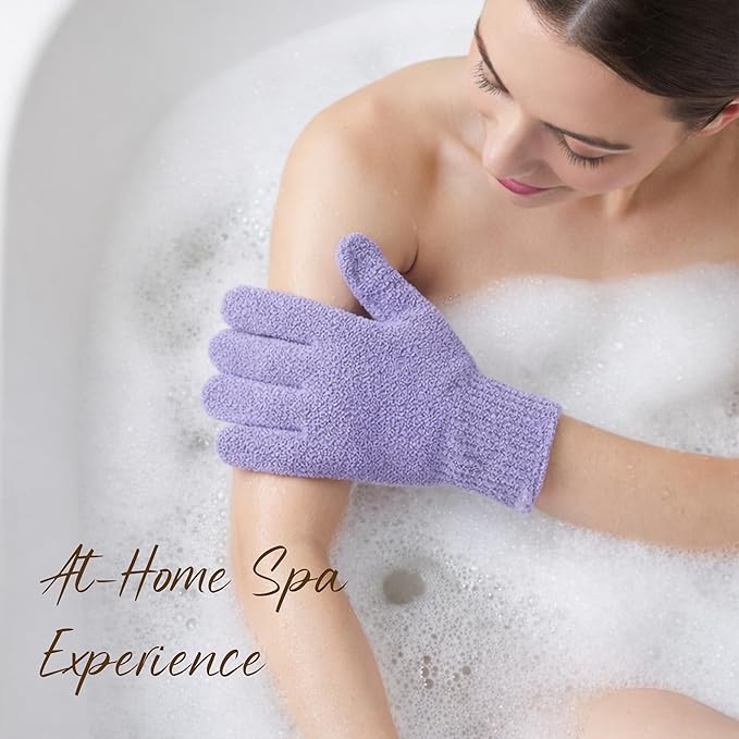 4 Pairs Exfoliating Gloves for Shower, Shower Gloves, Body Scrubber, Korean - Image 2
