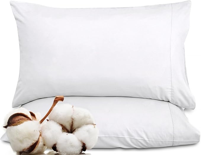 Royale Linens White Cotton Pillow Cases Standard Size Set of 12 - Image 9