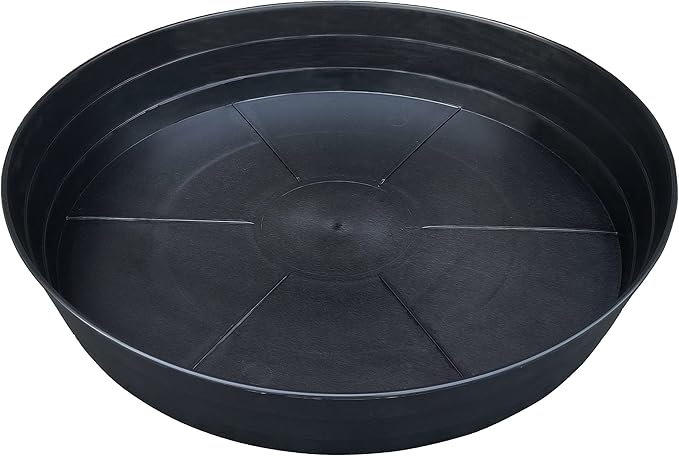 25 Inch Extra Large Plant Saucers, Extra-Deep 4.25 in Black Drip Trays by LWALRS